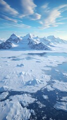 Amazing Drone Shot of the Antartica during Winter Season.