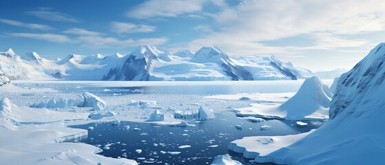 Fototapeta na wymiar Amazing Drone Shot of the Antartica during Winter Season.