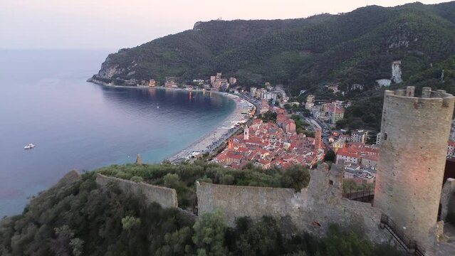 The Monte Ursino Castle is located in the Ligurian town of NolI