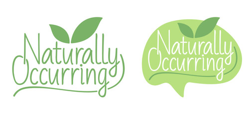 Naturally Occuring - green calligraphic badge
