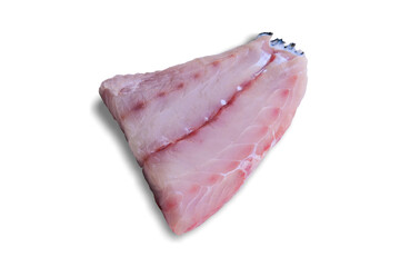 raw striped bass fish isolated on white