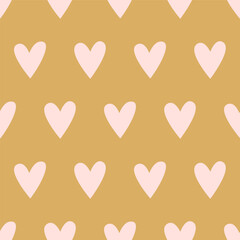 Lovely pink hearts. Seamless pattern. Vector illustration in flat modern style.