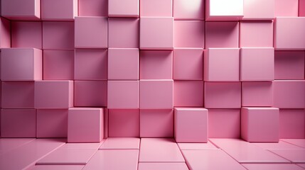 Pink square tiled background. Generative AI.