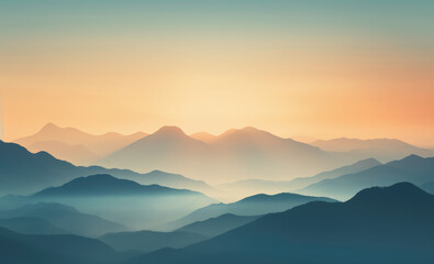 Obraz premium Mountainous landscape in the mist