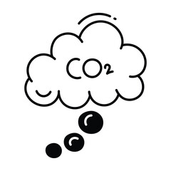 CO2 doodle Icon Design illustration. Ecology Symbol on White background EPS 10 File