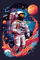 astronaut in space art