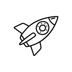 Rocket ship doodle icon. Hand drawn sketch in vector