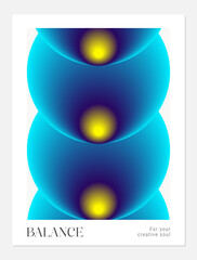 Aura Gradient y2k round poster. Futurism vector art set. Retrowave, synthwave, rave, steam wave background. Black, purple, pink, blue, yellow colors. Print, wallpaper, web template.