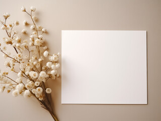 White paper with flowers 