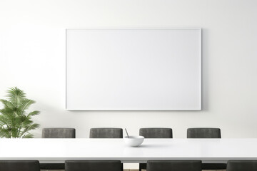 white screen in a conference room