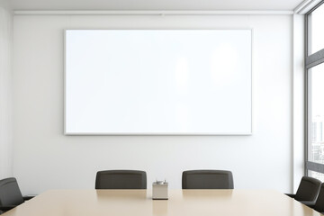 white screen in a conference room