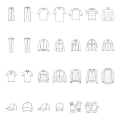 fashion and clothing icons vector doodle collection