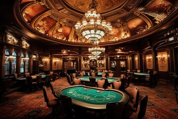 Fototapeta na wymiar Luxury and elegant casino, generative AI