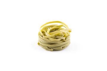 dry green nest pasta