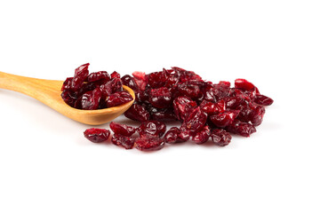 Dried cranberries  on white