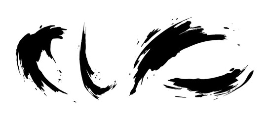 Brush strokes drawn with ink