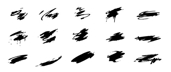 Brush strokes drawn with ink