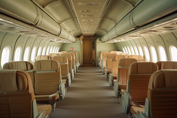 Obraz premium vintage interior of an airplane