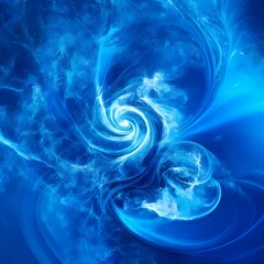 Obraz premium Energetic Blue Swirls: An explosion of energetic and dynamic blue-colored flame like swirls that evoke a sense of movement and liveliness, blue light