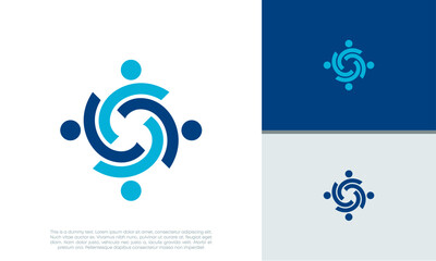Fototapeta premium Human Resources Consulting Company, Global Community Logo.