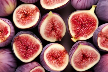 Fresh fig top view background. AI generated