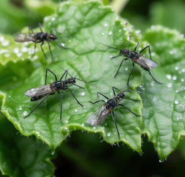 Fungus gnats in cannabis leaves