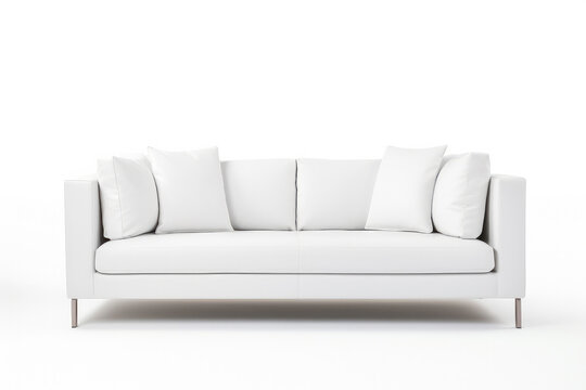 Contemporary Elegance: Luxurious White Sofa Set Amidst Modern Interior Design - Captivating Comfort and Style