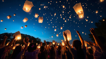 people are letting sky lanterns