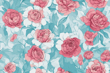 Pattern Watercolor vector art painting illustration flower pattern. textile, ornamental, ornate, hand-drawn, drapery, curl, watercolor, trendy, painting, repeat, fancy, elements, diverse, deco, stain