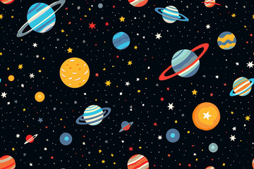 background with planets and space