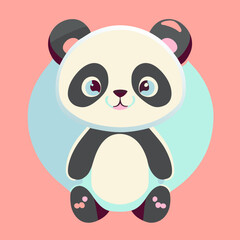 baby panda, minimal design
