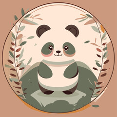 panda with flowers