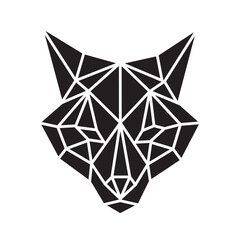 Line art of wild fox, geometrical art