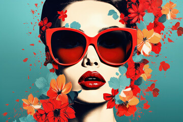 Fashion woman.  Art collage , pop art