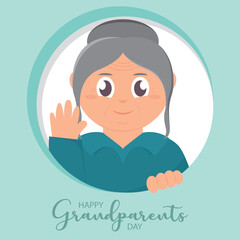 Cute granny character Happy grandparents day Vector