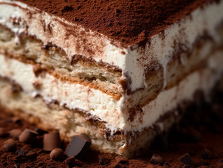 Macro Close-Up of Tiramisu