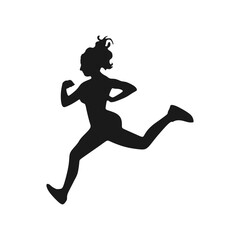Fototapeta na wymiar Sexy female marathon runner silhouette. Vector illustration element template of marathon sport. Awesome editable graphic resources for many purposes. 