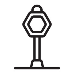 stop sign line icon