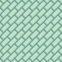 Abstract green tone brick wall vector background, seamless, oblique square repeating decorative background.