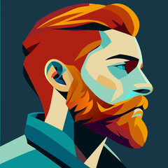 portrait of a person, bread design, barber design, hairdresser