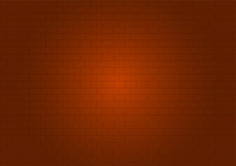 Seamless red brick wall vector background image, center light decorative background.