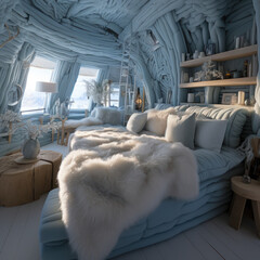  smallest igloo room  arctic style  ice walls
