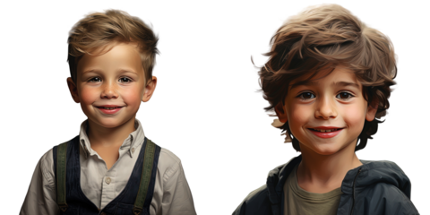 A cute boy with a charming smile in a portrait