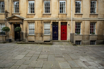  Streets of Bath with Georgian architecture. Bath, England