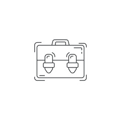 Briefcase line icon, portfolio thin line icon.