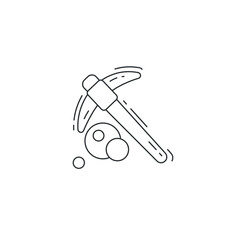 mining hammer line icon. hammer thin line icon