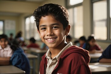 Fototapeta premium Smiling boy at school