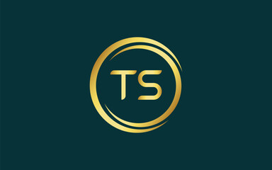 Initial Letter TS Linked Logo for business and company identity. Modern Letter TS Logo Vector Template with modern trendy golden logo