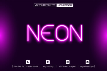 Neon light style text effect