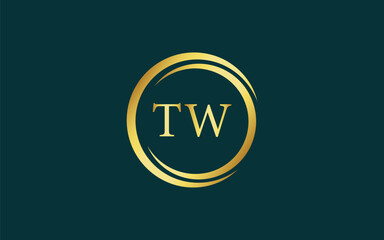 Initial Letter TW Linked Logo for business and company identity. Modern Letter TW Logo Vector Template with modern trendy golden logo